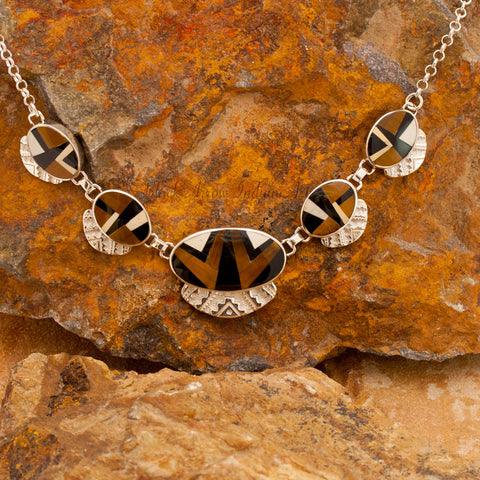David Rosales Kayenta Valley Inlaid Sterling Silver Necklace