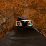 David Rosales Turquoise Creek Peak Inlaid Sterling Silver Ring
