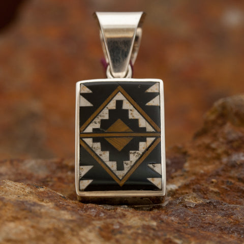 David Rosales Kayenta Inlaid Sterling Silver Pendant