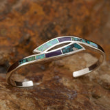 David Rosales Shalako Crisscross Inlaid Sterling Silver Bracelet