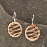 Small Round Rose Gold and Rhodium Wire Earrings