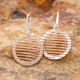 Small Round Rose Gold and Rhodium Wire Earrings