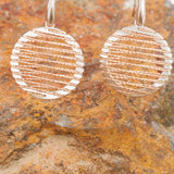 Small Round Rose Gold and Rhodium Wire Earrings