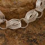 Woven Wave Sterling Silver and Rhodium Bracelet