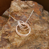 Rose Gold and Rhodium Plated Necklace and Pendant Set