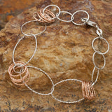 Glittering  Rose Gold and Sterling Silver Bracelet