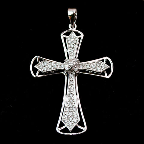 Sterling Silver and Cubic Zirconia Cross