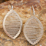 Large Sterling Silver and Rhodium Ellipse Wire Earrings
