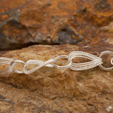 Woven Infinity Sterling Silver and Rhodium Bracelet