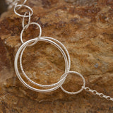 Sterling Silver and Rhodium Plated Multi-ring Necklace