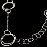 Sterling Silver and Rhodium Plated Multi-ring Necklace