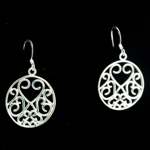 Sterling Silver and Rhodium Vines of Love Earrings