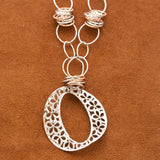 Floral Wreath Sterling Silver and Rhodium Plated Necklace