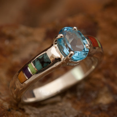 David Rosales Indian Summer Inlaid Sterling Silver Ring