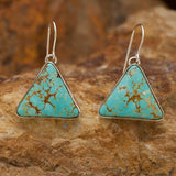 Triangular Number 8 Turquoise Sterling Silver Earrings