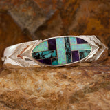 David Rosales Shalako Direction Inlaid Sterling Silver Bracelet