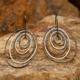 Sterling Silver and Rhodium Multiple Dimension Earrings