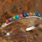 David Rosales Indian Summer Cobble Inlaid Sterling Silver Bracelet
