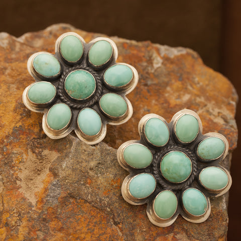 Don Lucas Turquoise Flower Earrings