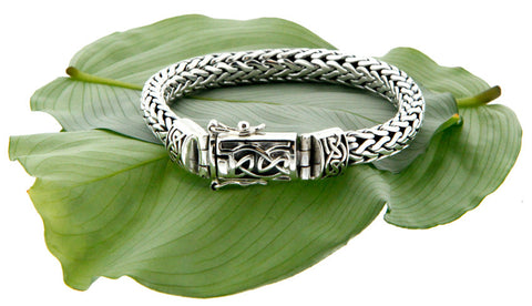 Keith Jack Sterling Silver Dragon Weave Bracelet w/ Eternity Clasp