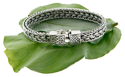 Keith Jack Sterling Silver Celtic Weave Bracelet w/ Eternity Clasp