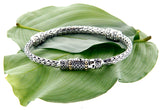 Keith Jack Sterling Silver & 18k Dragon Weave Bracelet w/ Eternity Clasp