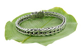 Keith Jack Sterling Silver Dragon Weave Graduated Bracelet w/ Eternity Clasp