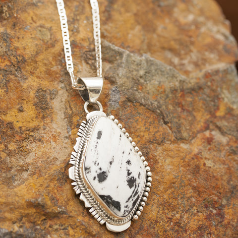 Tribal Diamond White Buffalo Necklace